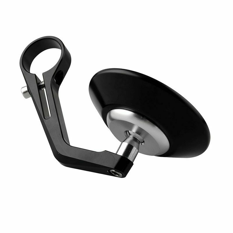 2x Motorcycle Scooter Bike Rear View Handlebar End Plug Mirrors Black Round L&R