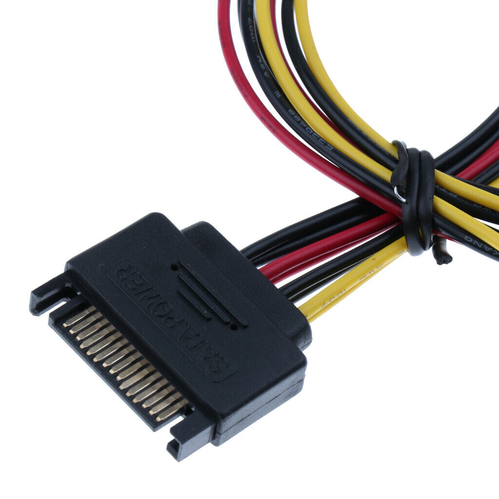 15 Pin SATA Male to Dual Female Power Adapter Extender Extension Cable