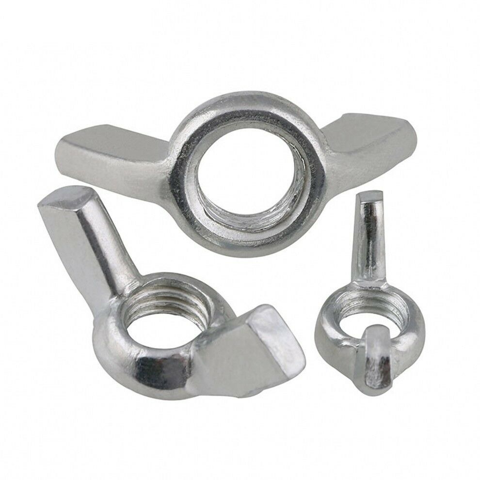 1/4"-20 BSW WING BUTTERFLY NUTS ZINC PLATED TO FIT BOLTS & SCREWS QTY 5