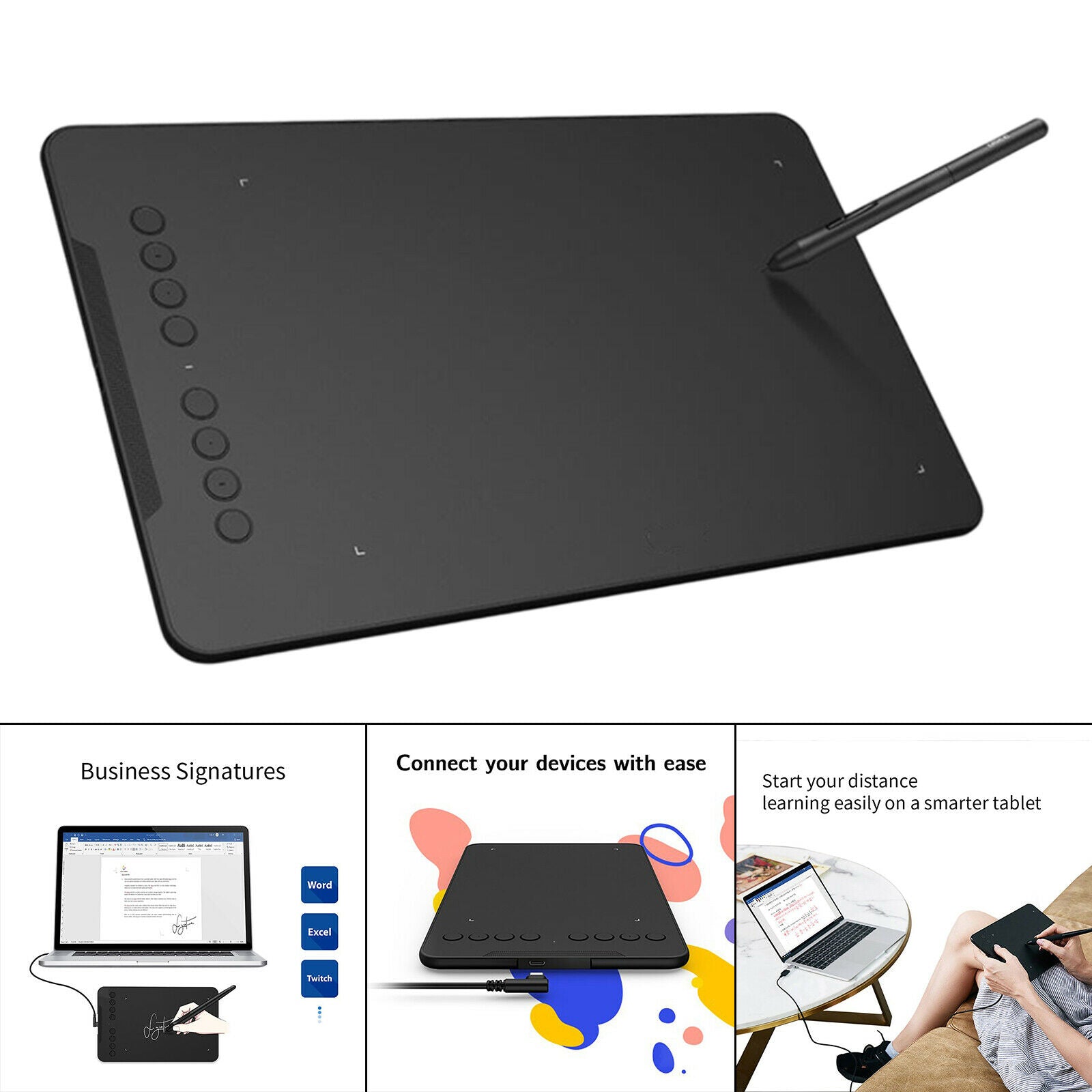 EX08S 7x 4.37" Digital Graphic Drawing Tablet 220RPS Painting Pen Board