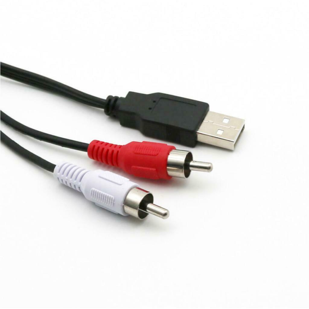 USB A Male Plug To 2 RCA Female Cable Video Adapter Converter TV Cable 4.9ft