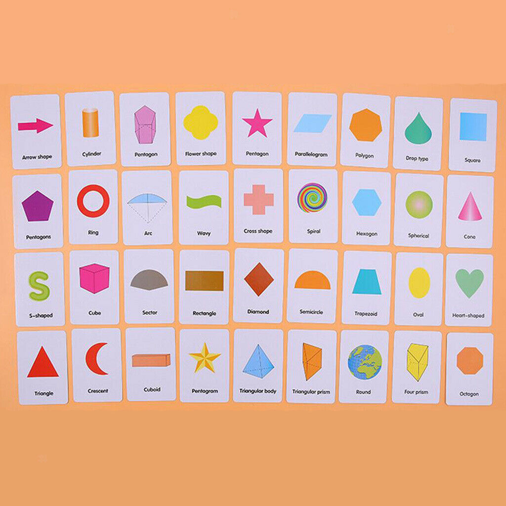 Color Shape &Animal Preschool Flashcards for Kids Letter Word Recognition,