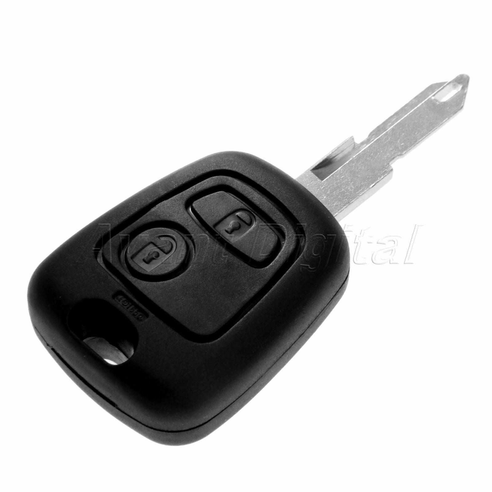 Replacement 2 Button Car Remote Key Case Uncut Blade For Peugeot 106 206 306 405