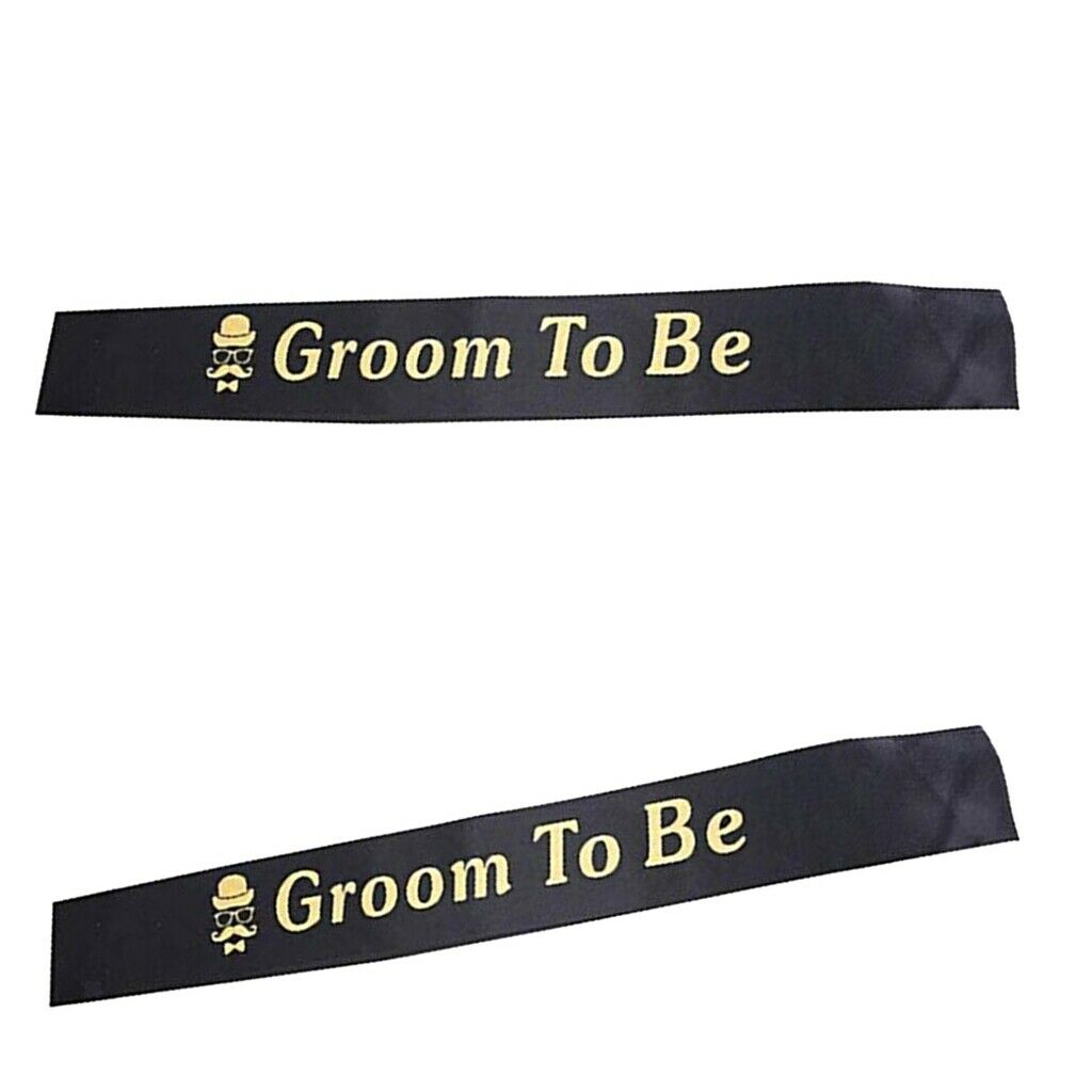 2 Pieces Fabric Groom to Be Sash Band 63x3.74inch Bachelor Party Supplies