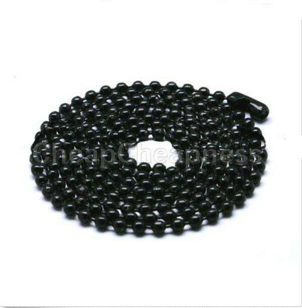 70cm Fancy Cool Men Necklace Ball Bead Chain Link Black For Dog Tag & Pendant Pb