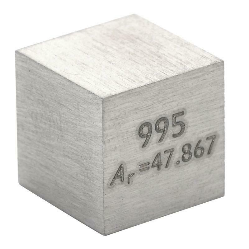 99.5% Pure Titanium Cube Ti Block Metal Carved Element Periodic Table Supplies