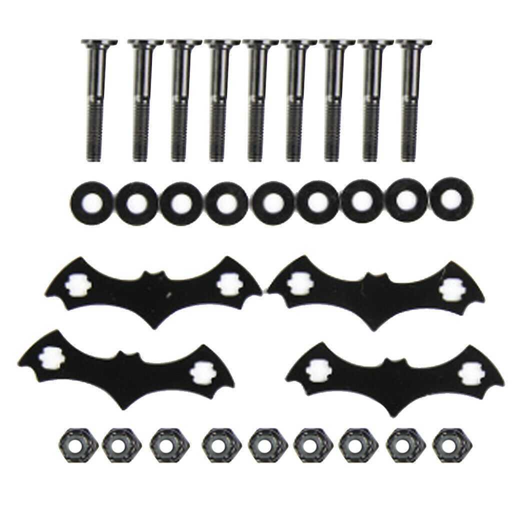 2X Carbon Steel Skateboard Deck Protective Gasket Longboard Part Bolt Nuts