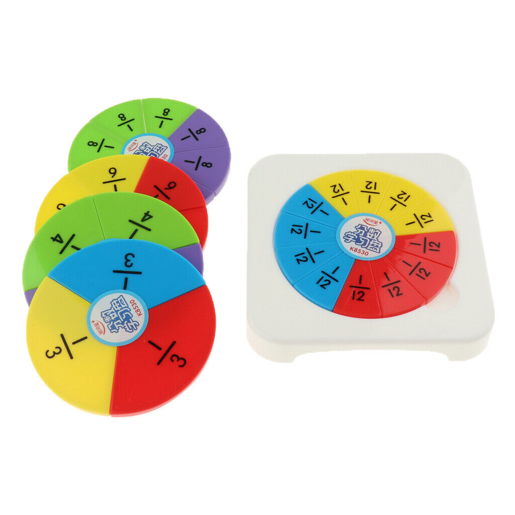 126pcs Plastic Fraction Circles Kit Trivial Pursuit Mathematics Game Pieces for