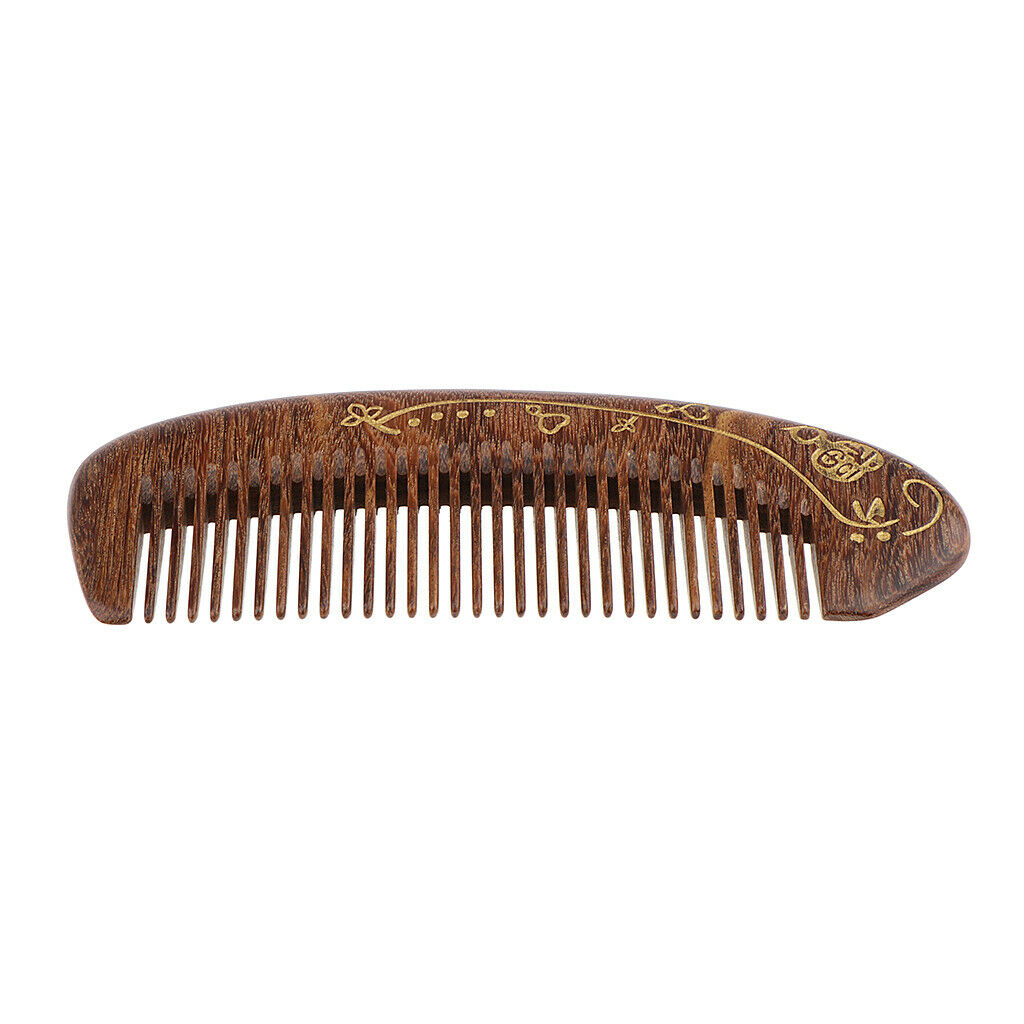 5" Premium Hand Made Wide Teeth Wood Comb Pocket Hair Brush Coarse Men Gift Word