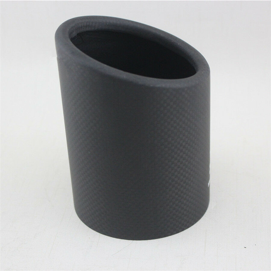 Universal 1 X 89mm Real Carbon Fiber Exhaust muffler tip  Pipe Tip Cover Matte