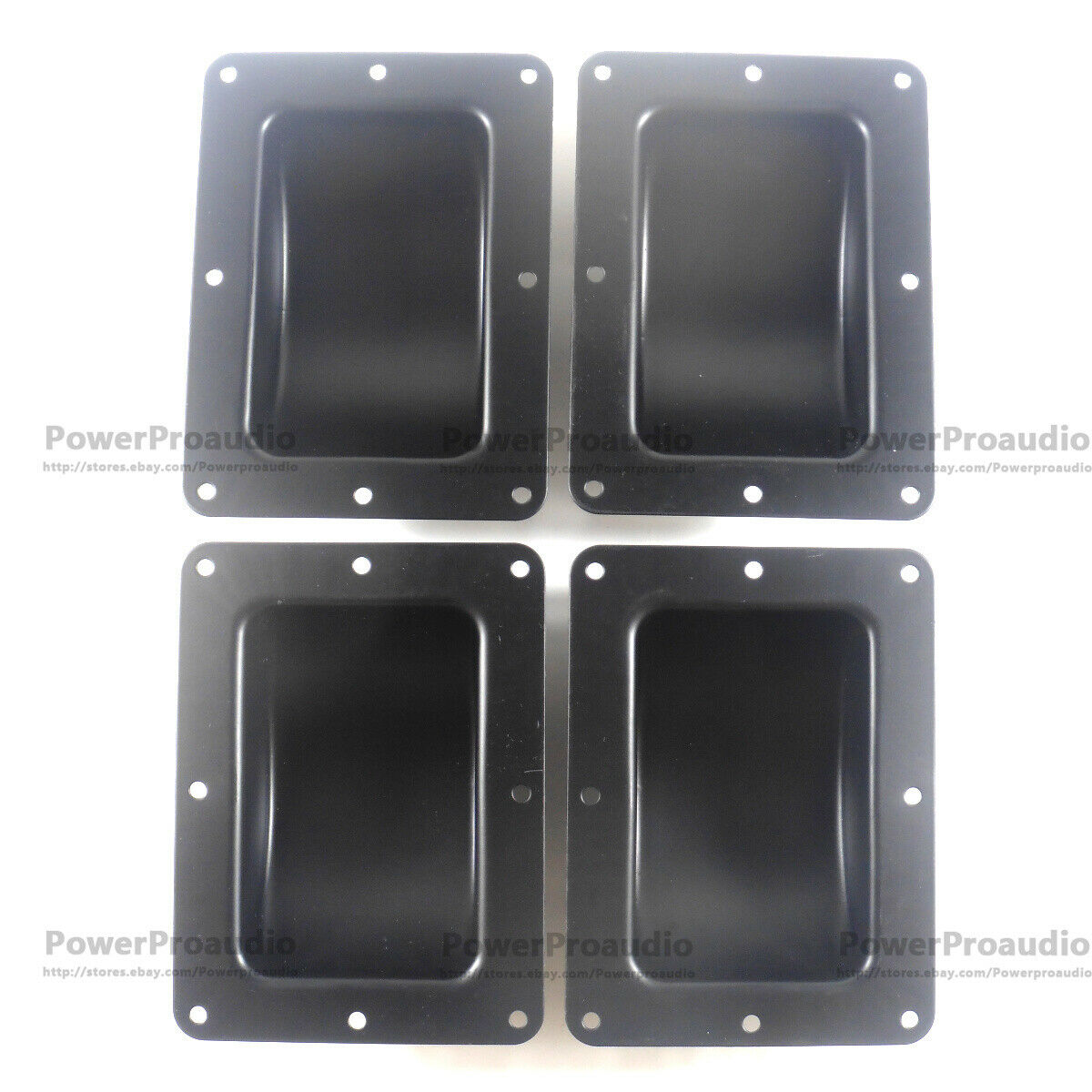 4 Pcs Recessed Black Castor Dish 6" x 4" to Fit 3" or 4" Wheels For ATA Cases