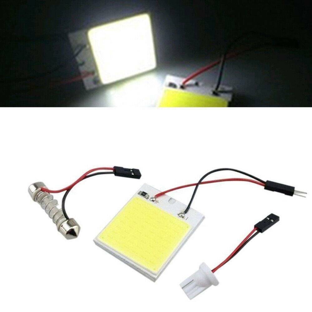 5-Pack 48 SMD COB White Panel LED T10 Car Interior Panel Light Dome Lamp Bulb