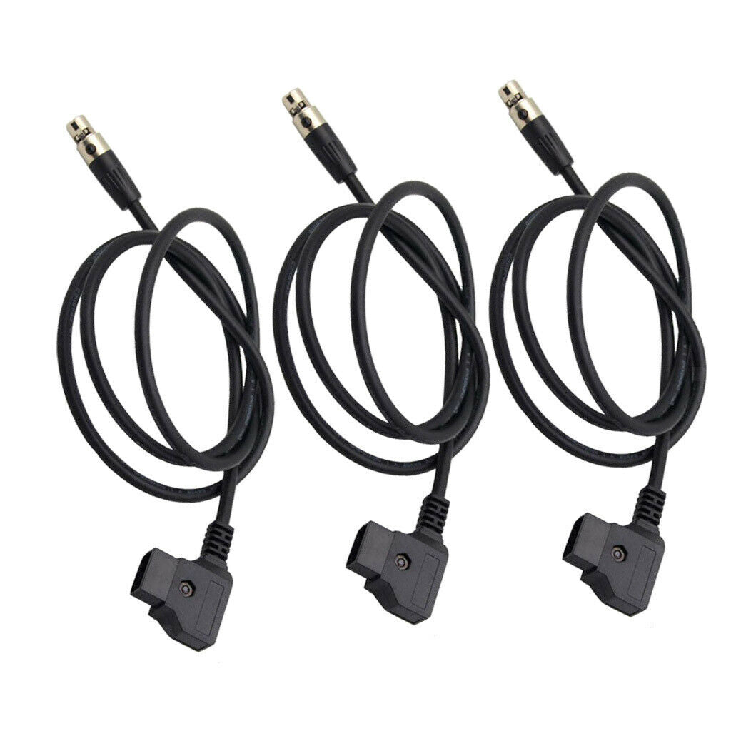 3x D-tap to Mini XLR 4 Pin Female Power Cable Adapter for TV Logic Monitor