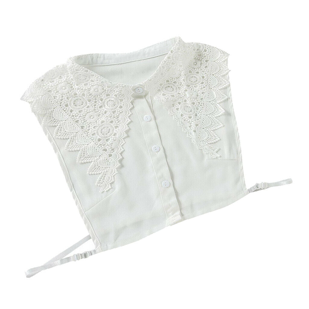 Elegant Faux Collar Hollow Flower False Lapel Shirt Dickey Collar Removable