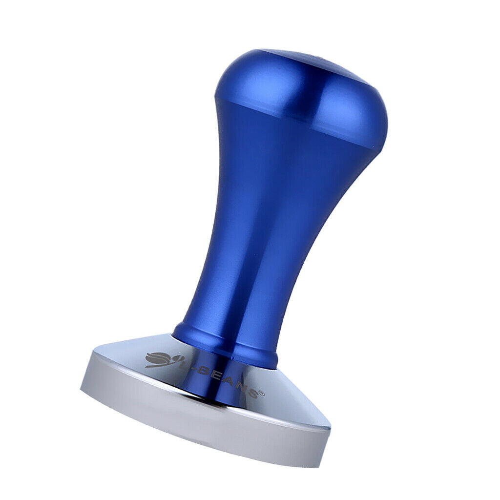 Coffee Tamper Flat Base Coffee Bean Handle Press Tool Aluminum  Blue