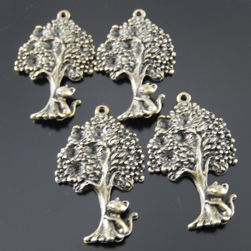 5 pcs Antiqued Bronze Alloy Large Tree Charms Pendant Jewelry Crafts 31646