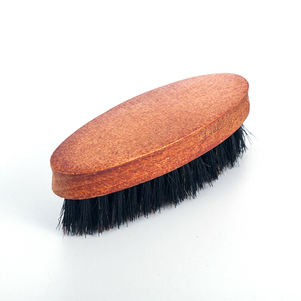 Men Mustache Hard Round Brush Boar Wood Hair Bristle Beard Military Handle Comb