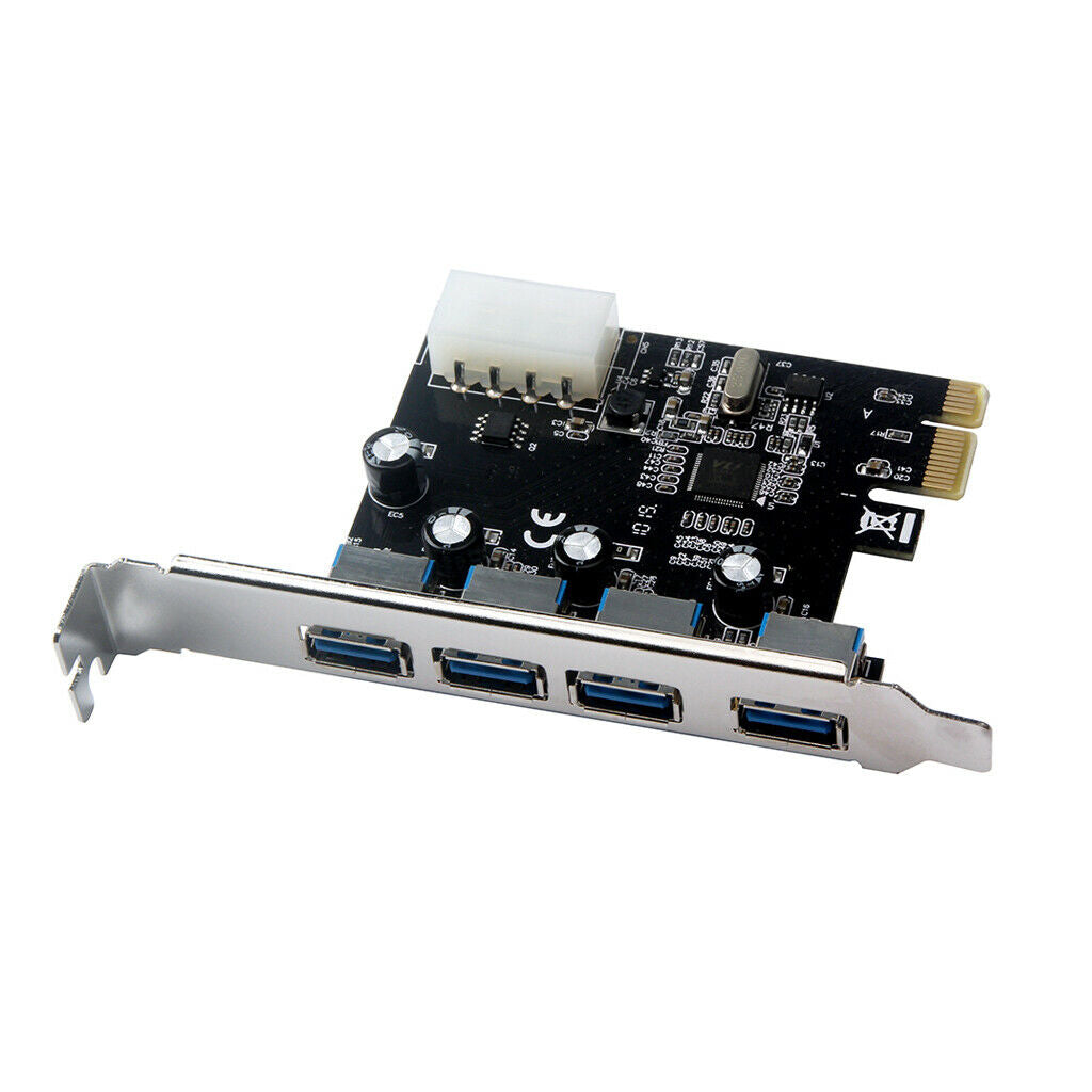 2x 4-Port PCI-E to USB 3.0 PCIe Express Expansion Card Hub Adapter Converter