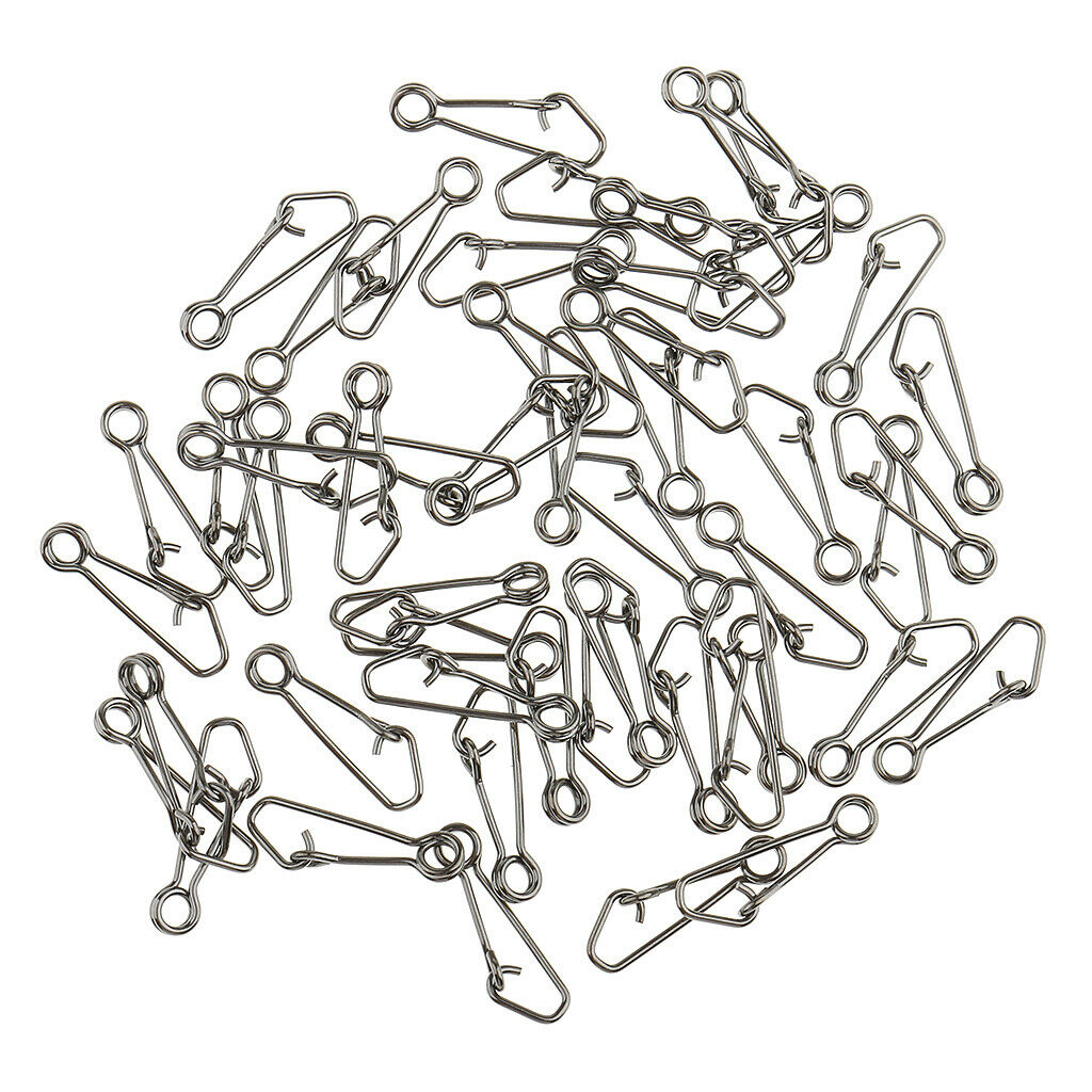 50 Pieces Fishing Snap Connectors Hooked Snap Hook Connector Terminal Tackle