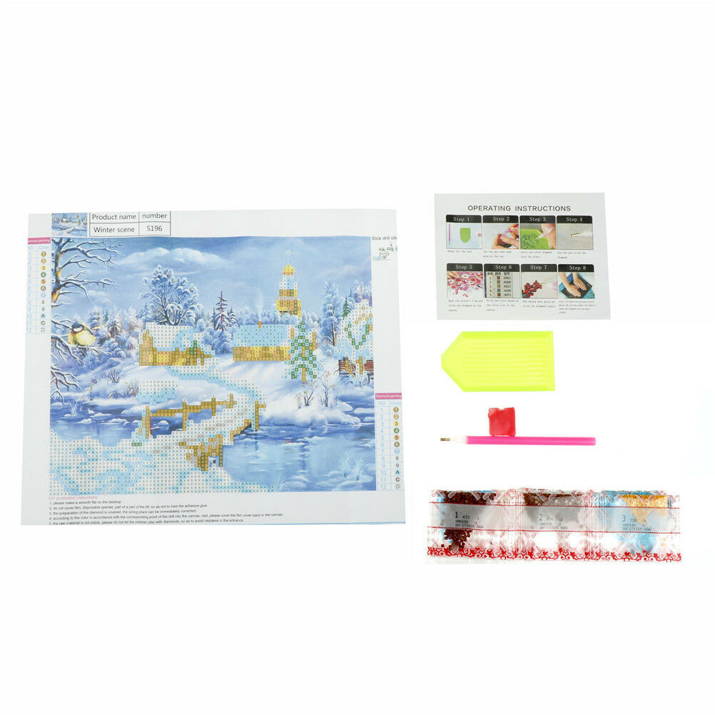 DIY diamond painting Winter snow diamond embroidery Cross Stitch mosaic decor Gy