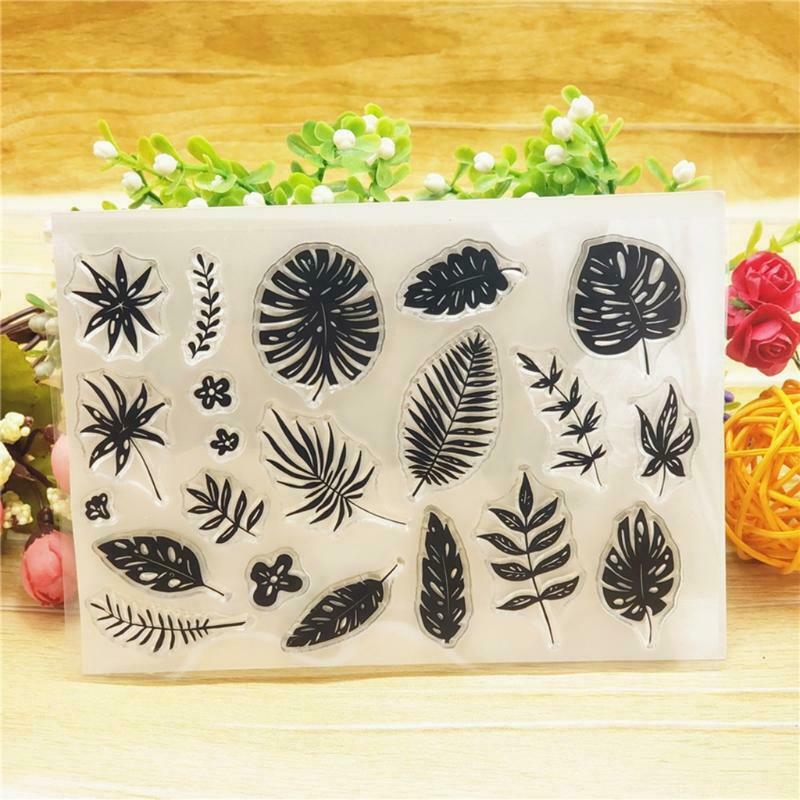 Tropical Leaves Silicone Clear Seal Stamp DIY Scrapbooking Embossing Photo Album