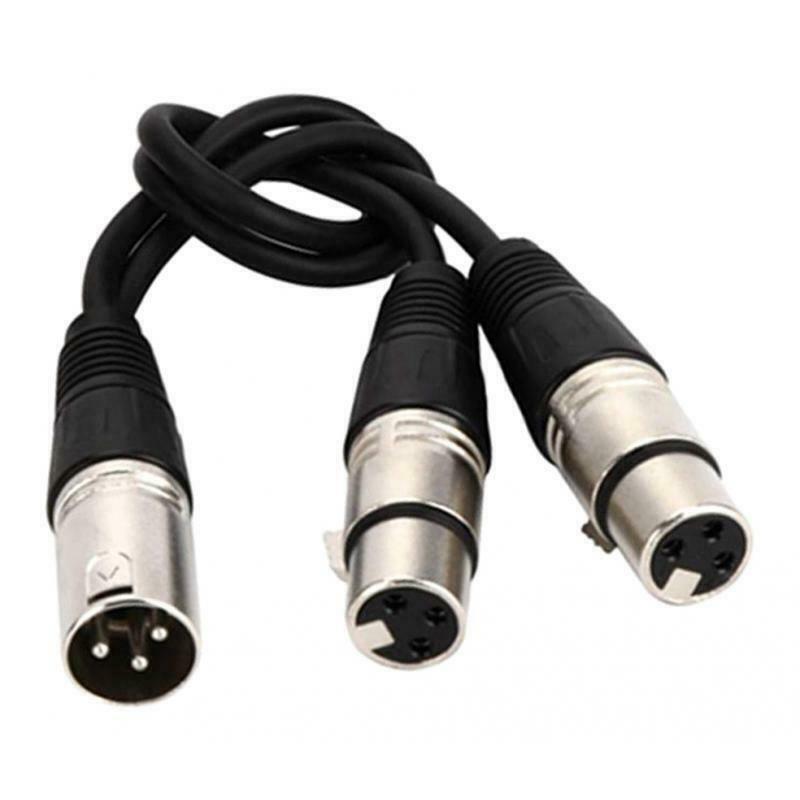 Splitter Cable Female To Dual XLR Male Y 3-Pin Balanced Microphone Line