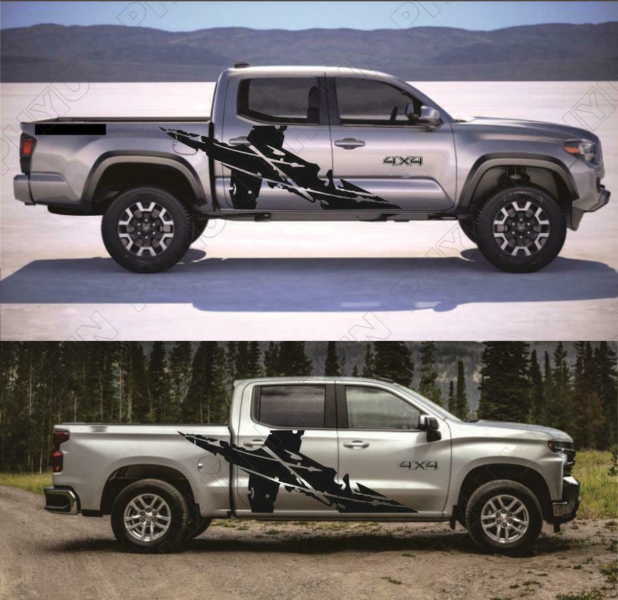 2x Black Truck Pickup Stickers Decoration Decals Graphics Accessories Universal