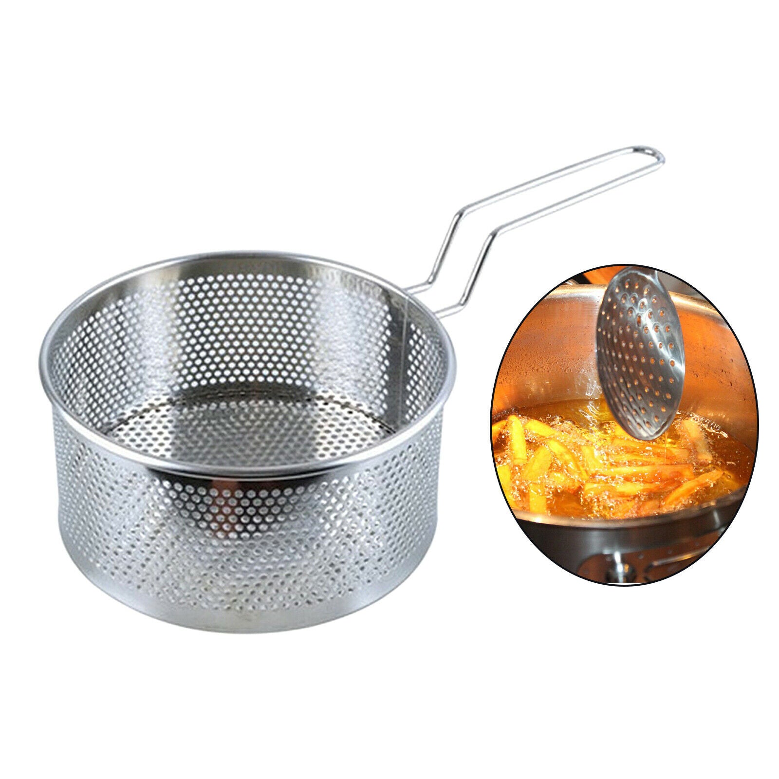 Stainless Steel French Fry Chips Basket Net Strainer Kitchen Cooking Large
