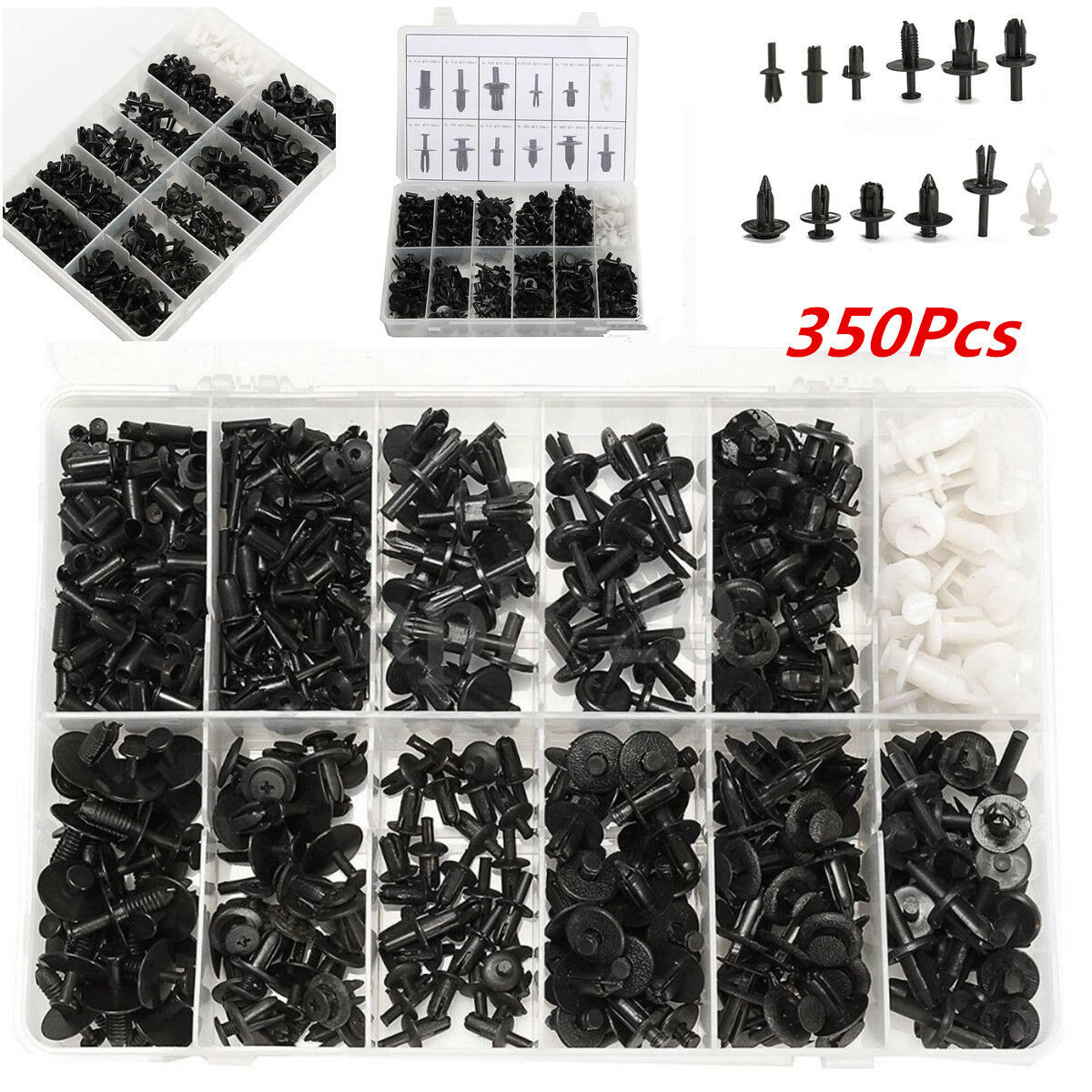 350pc Car Automotive Push Retainer Pin Rivet Trim Clip Panel Moulding Assortment