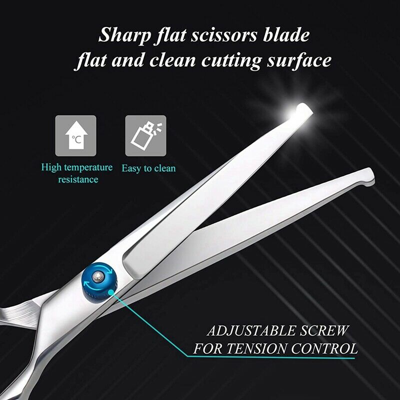 Dog Grooming Scissors Kit with Safety Round Tip Thinning Cutting Shears withY6O4