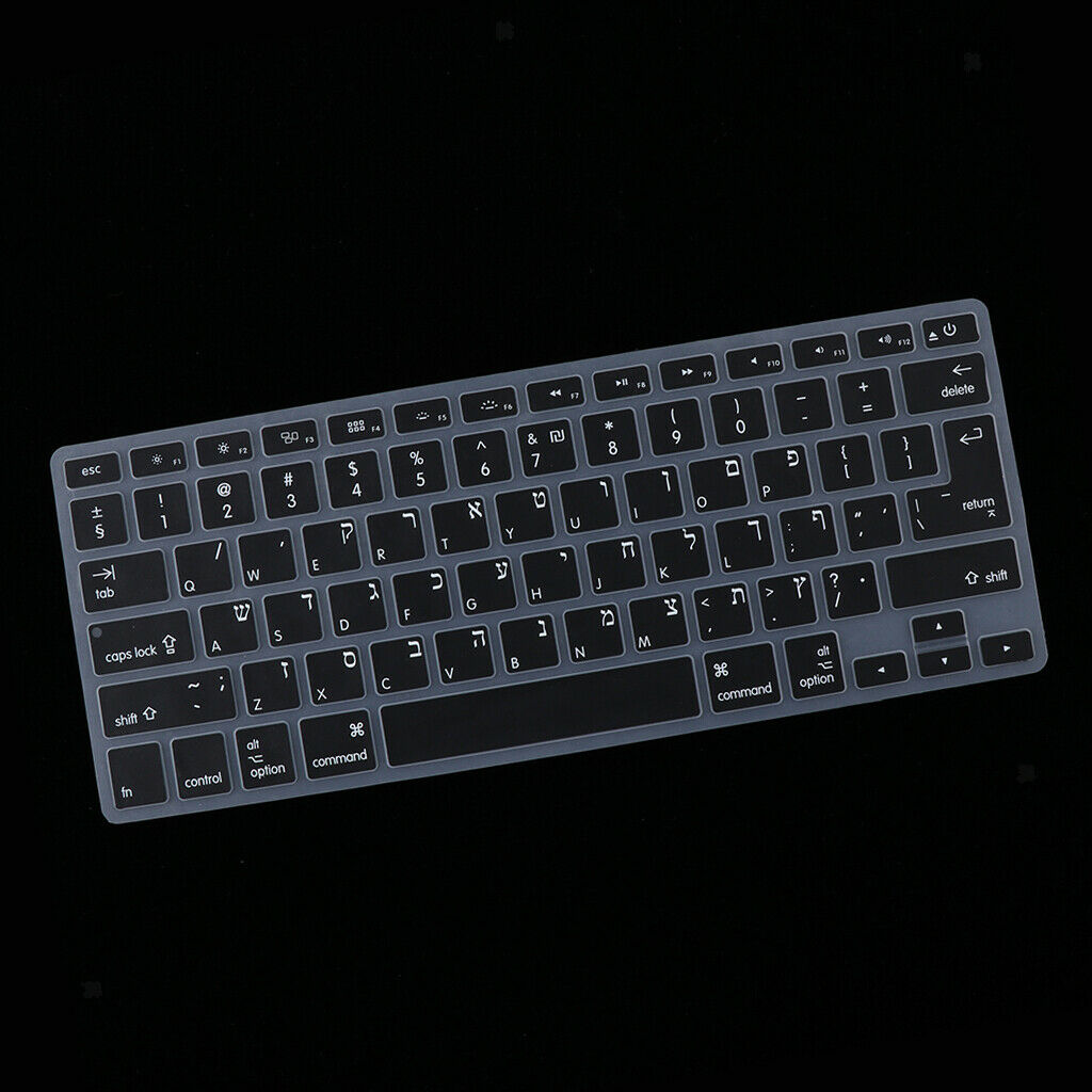 Anti Dust Hebrew English Keyboard Protector Durable Silicone Keyboard Skin Cover