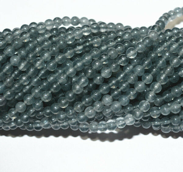Wholesale 10pcs 4mm black gray Apatite Round Gemstones Loose Beads 15 inch AAA