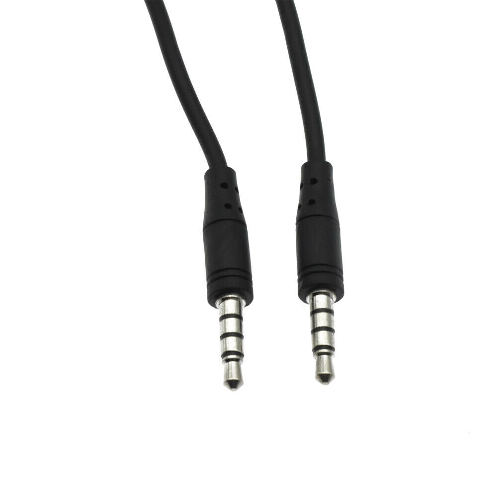 4 Pole 3Ring 3.5mm Jack Male To Male Earphone Headphone Audio Extension Cable 1M