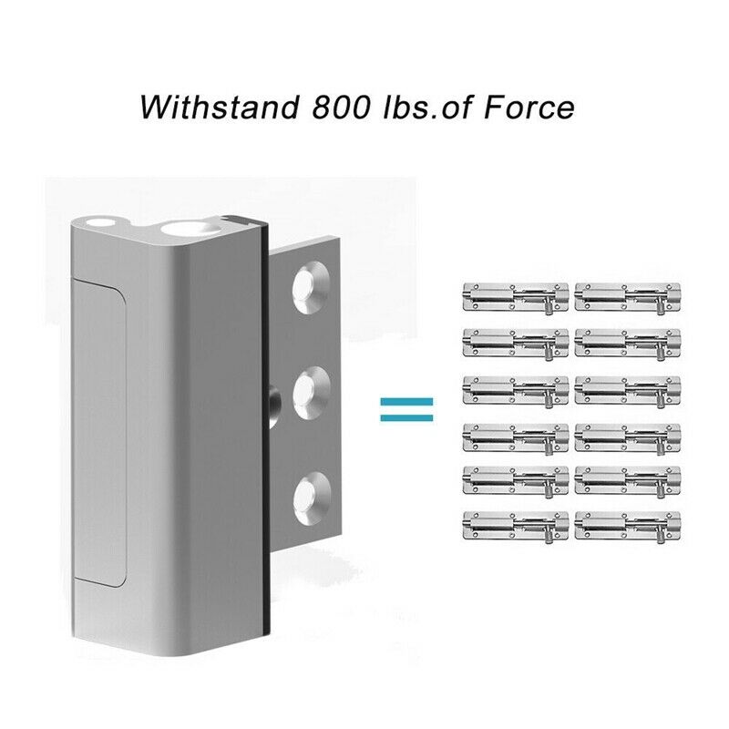 1Pcs Upgraded Security Defender Home Door Reinforcement Lock Withstand 800 LbsK3