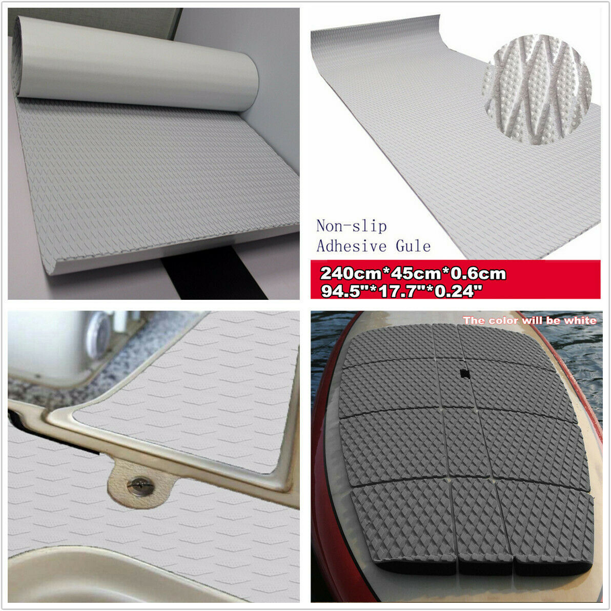 94.5x17.7'' Marine Boat Yacht Flooring 6mm Non-slip EVA Foam Teak Decking Carpet
