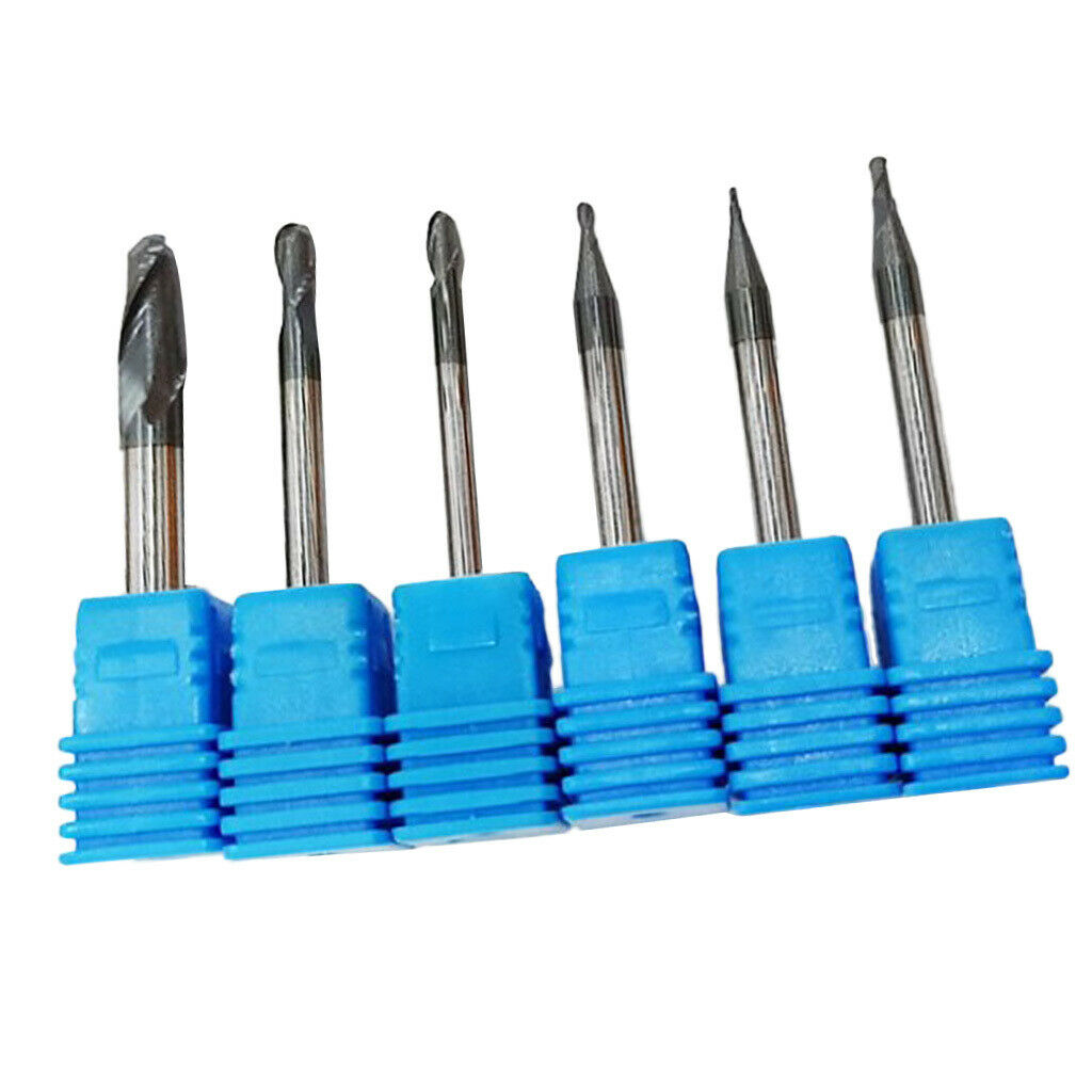 Carbide End Mills Set 6 Pieces Cutting Square CNC Milling Cutter 4 Flutes