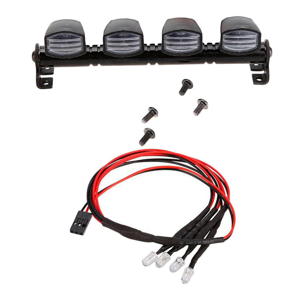 Roof Lights 2White 2Red w/ Cover Lampshade for 1/10 RC Crawler