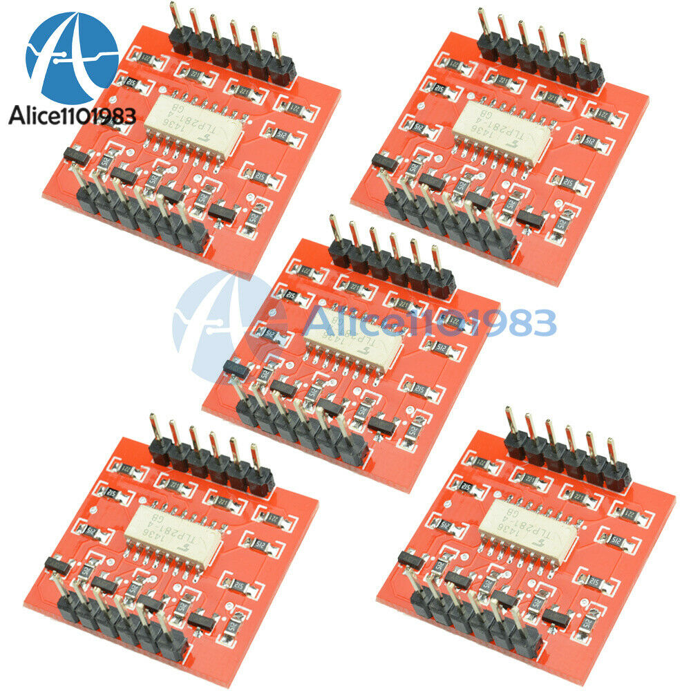 5PCS 4-Channel Opto-isolator IC Module High & Low Level Expansion Board Module