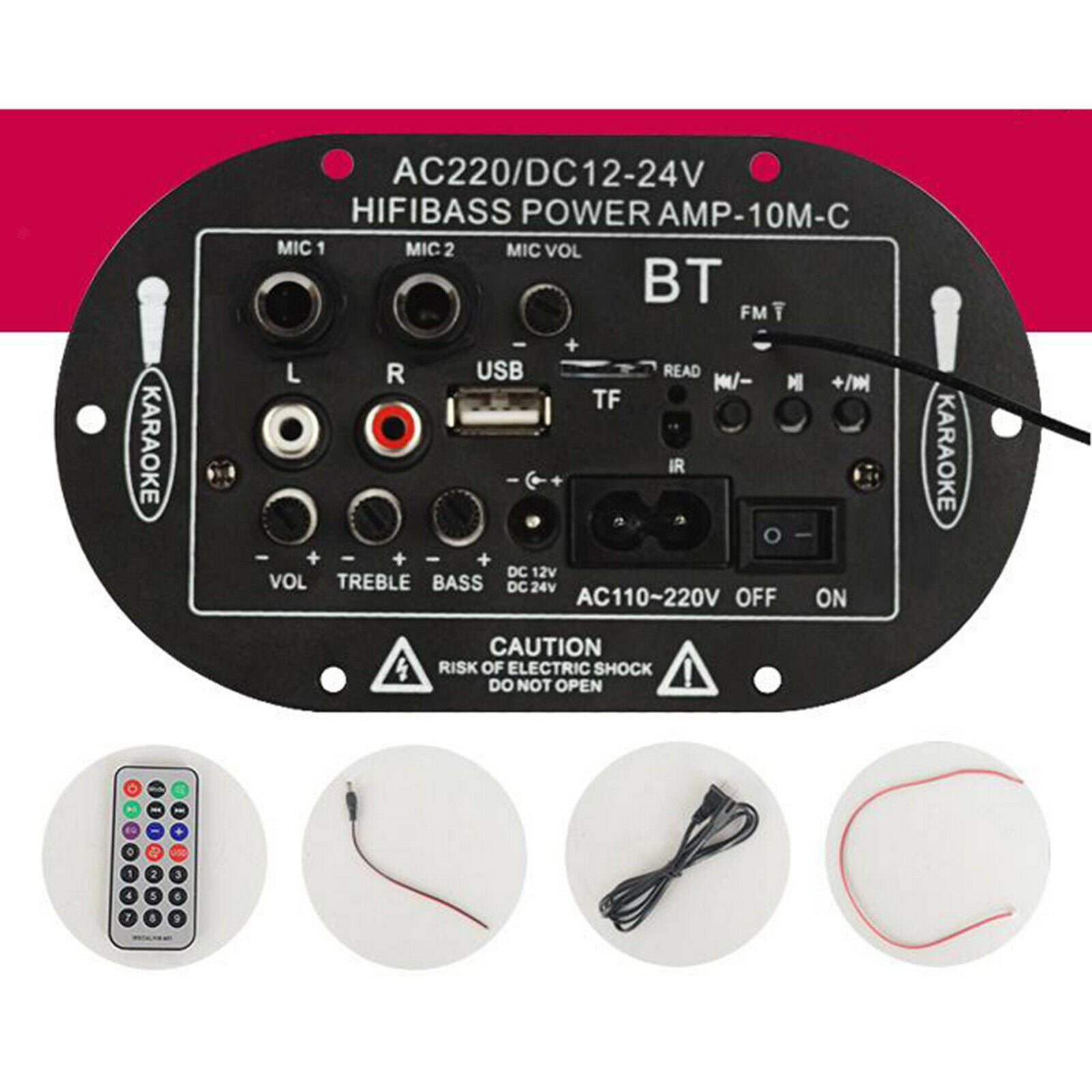 SF-2MIC Home Car Digital 8" / 10" Bluetooth Amplifier Board USB FM TF Player