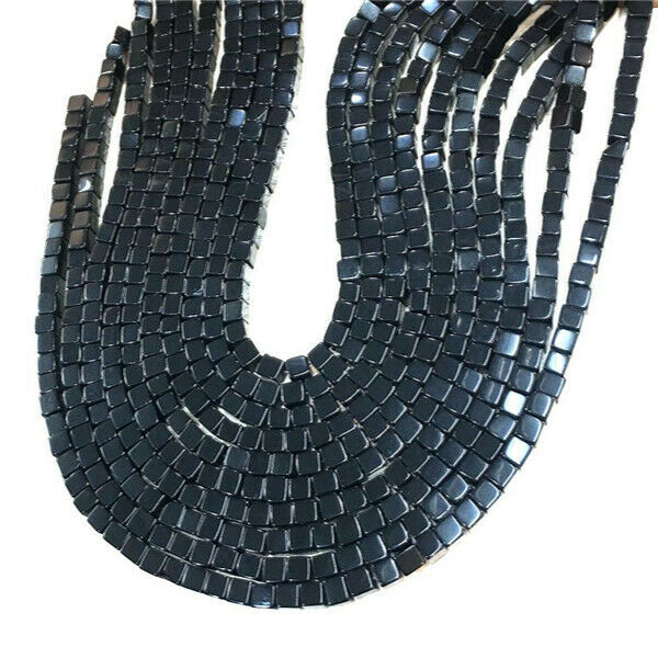 1 Strand/62Pcs 6x6mm Black Agate Cube DIY Spacer Loose Beads 15.5inch HH718