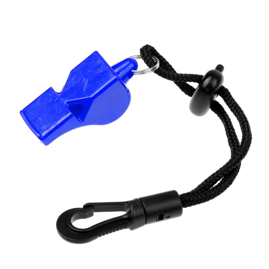 Emergency Whistle with Clip On Lanyard for Outdoor Kayak Boat Safety Blue