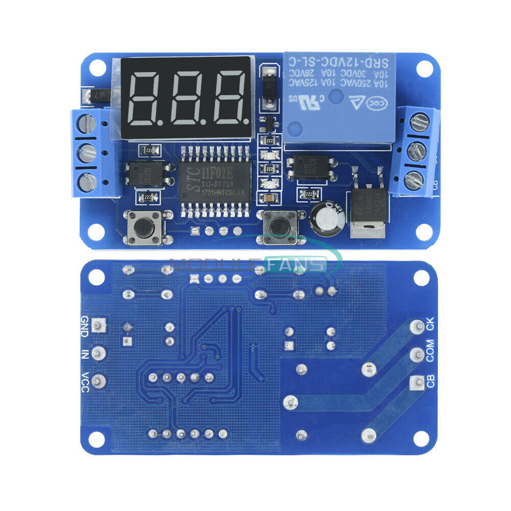 5PCS Digital DC12V  LED Display Delay Timer Control Switch Module PLC Automation