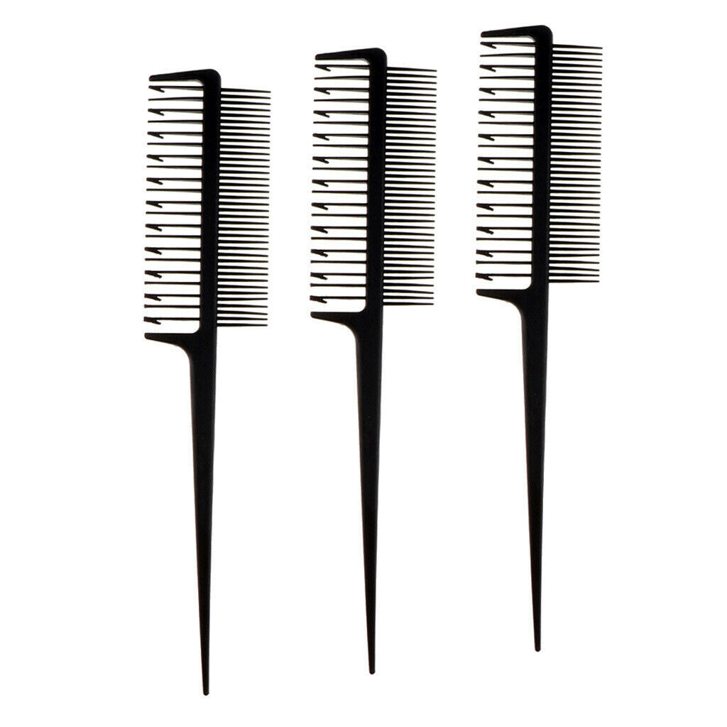 3x Weaving Highlighting Foiling Hair Comb for Hair Coloring Combs Tool Black