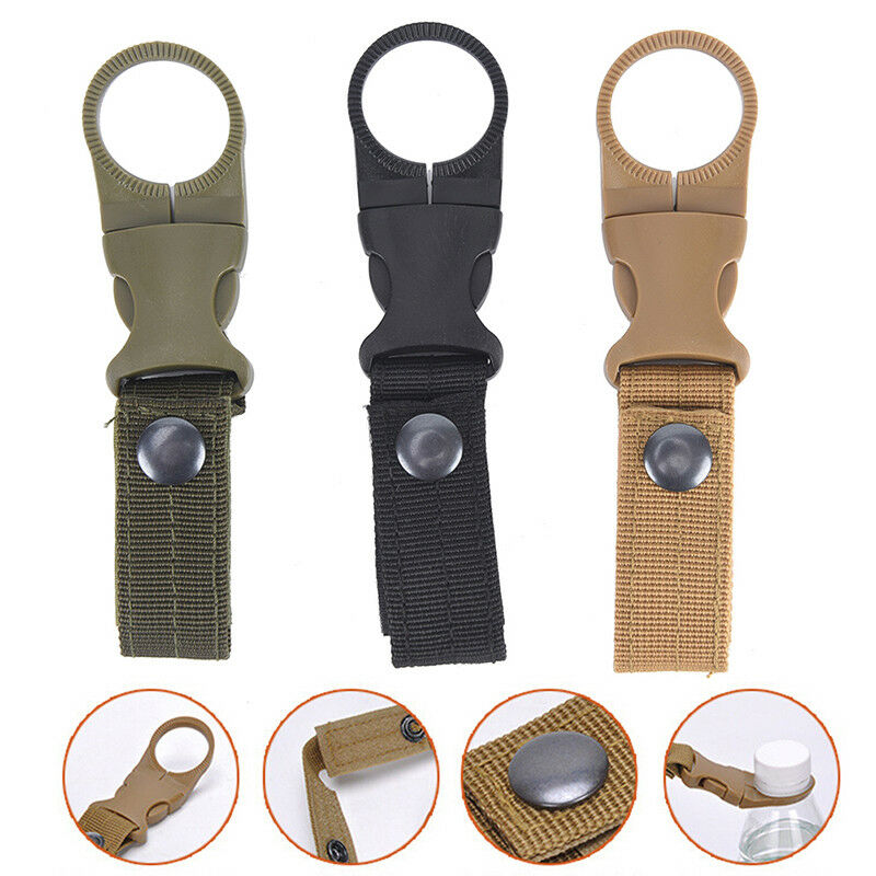 Outdoors Nylons Webbing Buckle Hook Water Bottle Holder Clip Belt Backpack Clamp