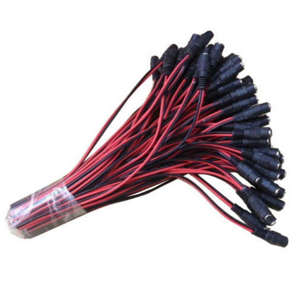 10PCS 5.5x2.1mm Male+Female DC Power Socket Jack Plug Connector Cable 12V JT