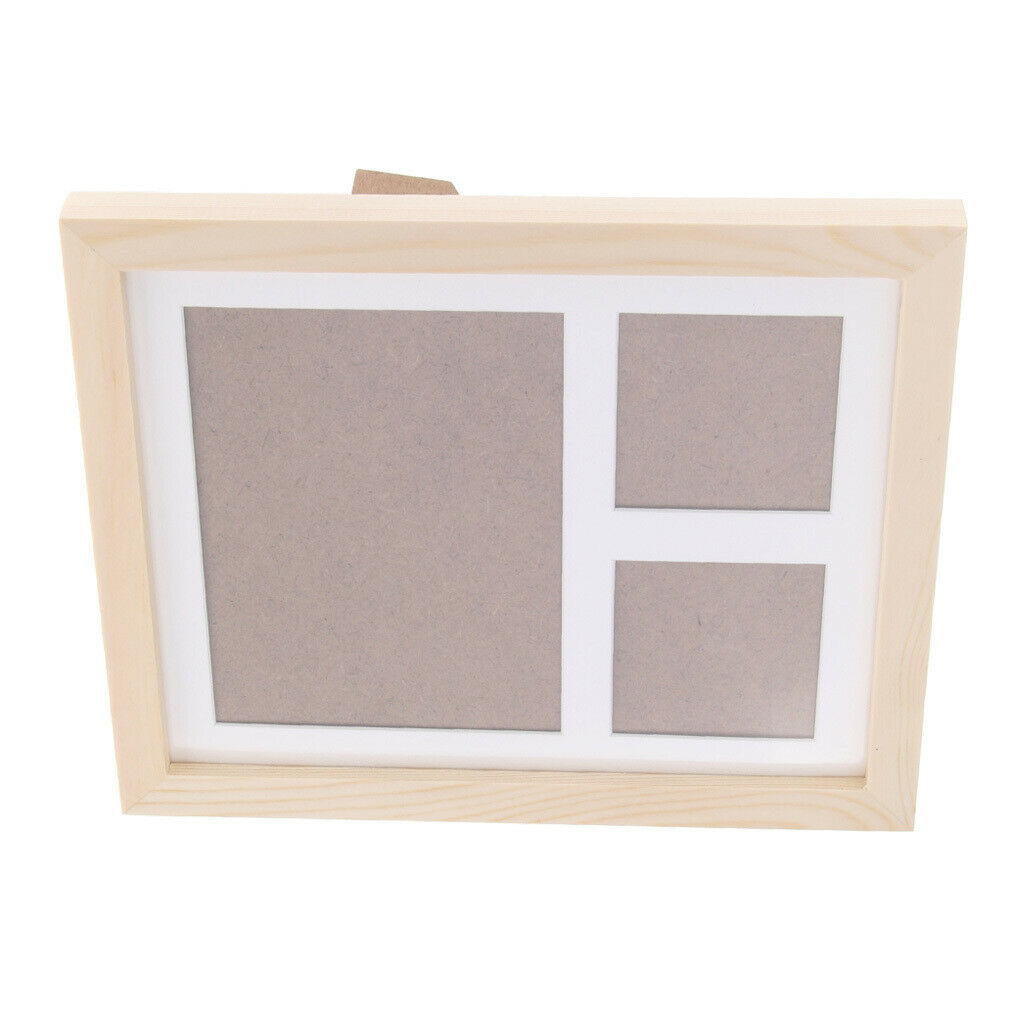 Baby Handprint Footprint Pictures Keepsake Photo Frame-Crude Wood Red