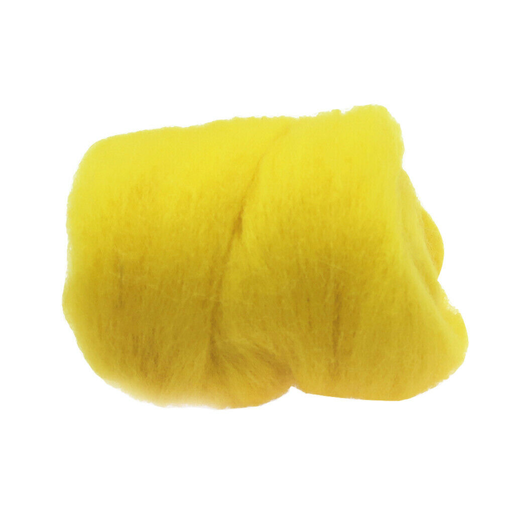 10g Wool Top Roving Felting Wool Spinning Felting Fiber Yellow