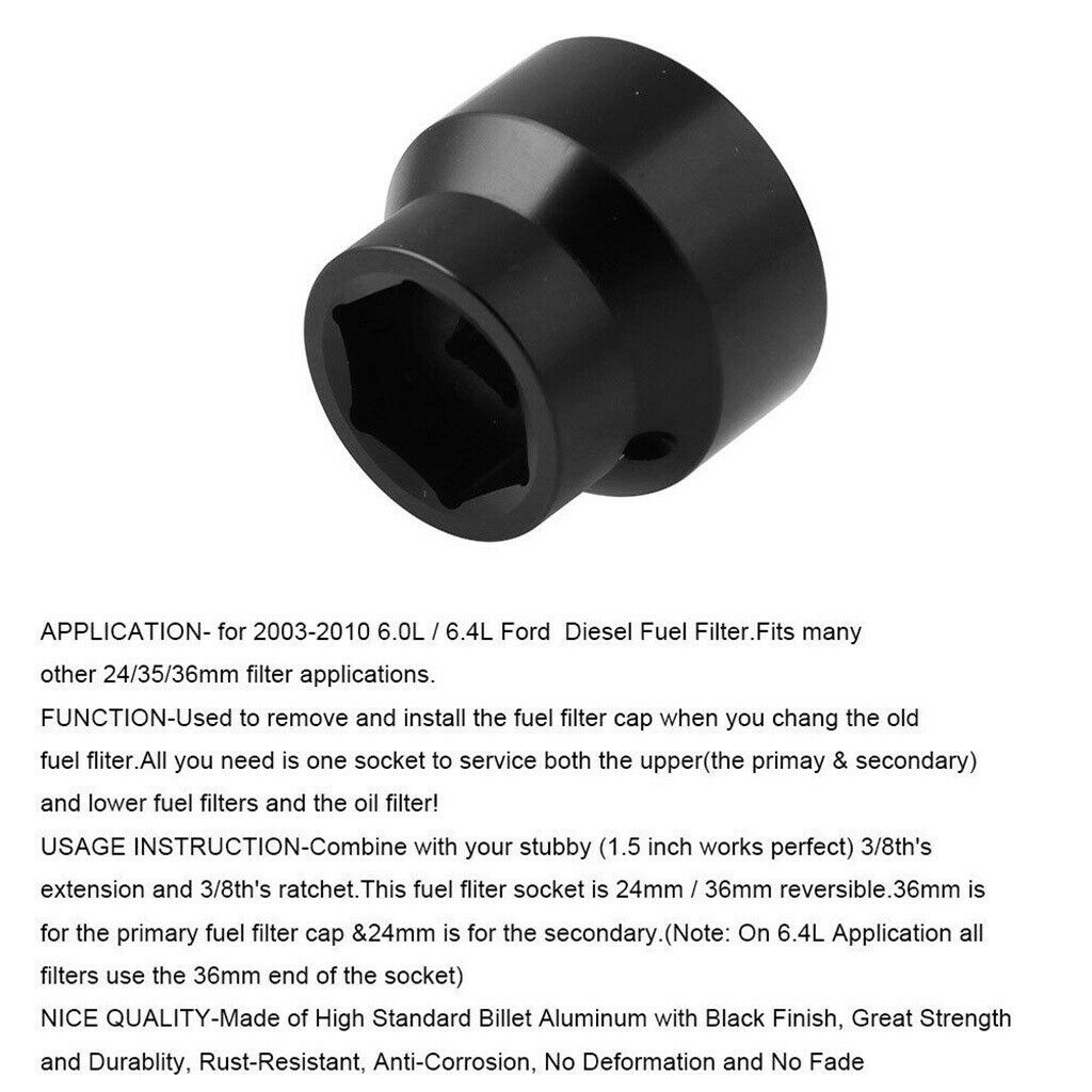 Oil Filter Socket Cap Remover Installer Assistant for 2003-2010 6.0L