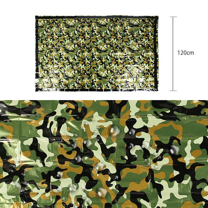 Camouflage Waterproof Reusable Emergency Sleeping Bag Thermal Camping Warm Pad