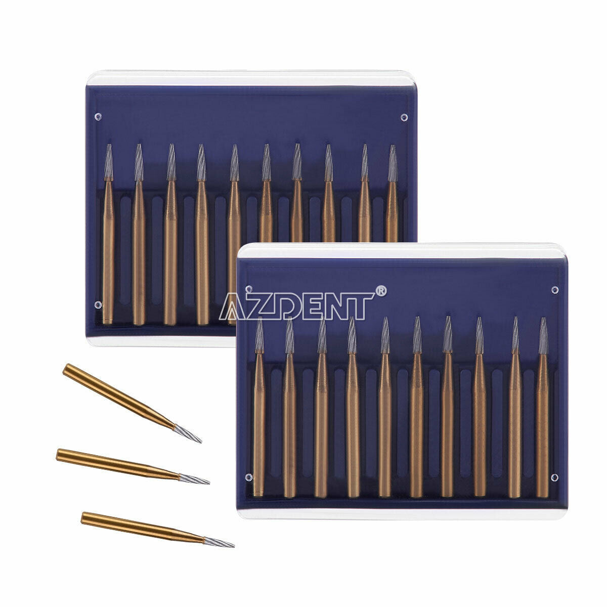 3X Dental Tungsten Steel Carbide Burs FG 7902 Titanium Coated for High Speed